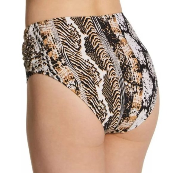 Bleu Rod Beattie Walk On The Wild Side Draped Hi Waist Swim Bottom - Picture 7 of 8